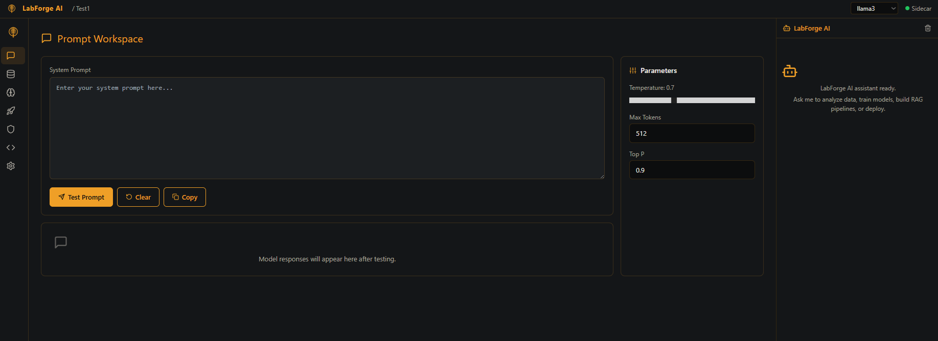 LabForge AI main dashboard